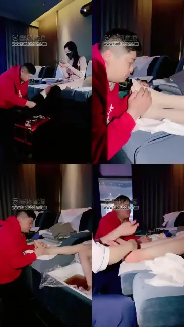【莫莉】贱货在足浴店里和足疗技师一起伺候主人