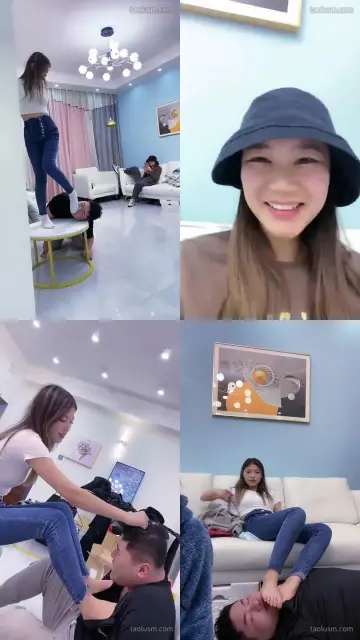 【银儿和苏苏】新晋女王体验玩弄脚奴的乐趣