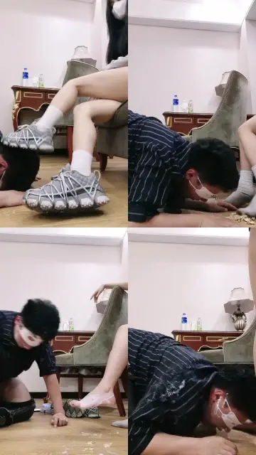 【七大小姐】夜跑后超臭棉袜羞辱-脚踩酸奶喂食