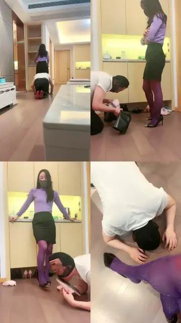 【王妃】白领S-紫色丝袜高跟美腿玩虐