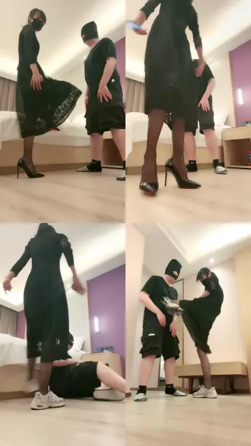 【美娜格格】高跟黑丝重度连环踢裆