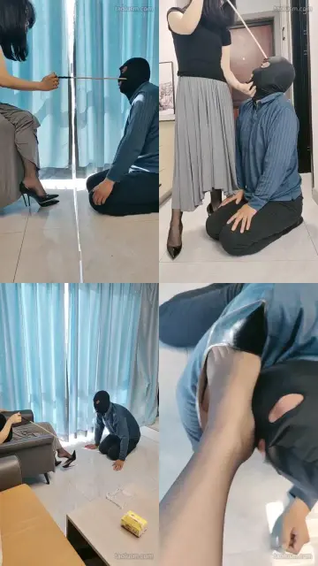 【辣姐】全程藤条暴揍废物老狗