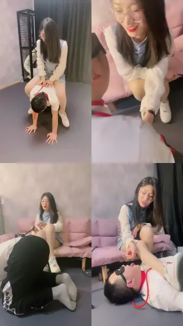 【冷凝大大】小白鞋强制狗舔/耳光/骑马/掐狗窒息