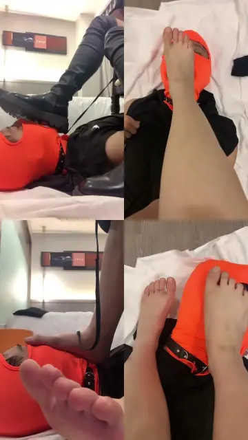 【玥野兔】长靴黑棉袜的脚下狗