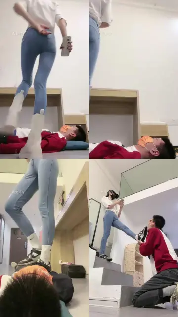 【美娜格格】白短靴&AJ全体重踩地毯