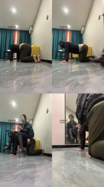 【萱萱子】鞭打/长靴跪舔踩踏/虐乳赏赐圣水【完整版】