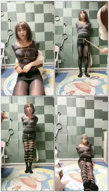 【盈盈S】捆绑密式直臂直腿丝袜套头惩罚