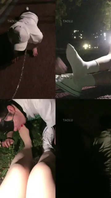 【linda】户外学生S白鞋白袜遛狗