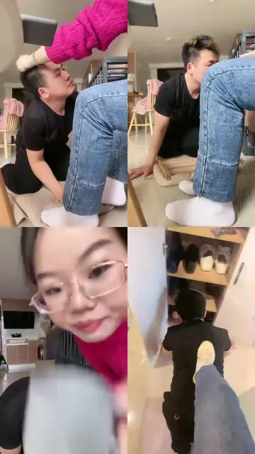 【lucky】吃纸巾-小白鞋超脏棉袜辱狗