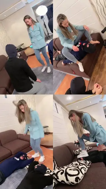 【二宝】运动鞋白袜女神超暴力踢踹