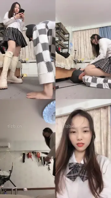 【奶萍】强迫舔脏长靴臭脚/人体坐垫