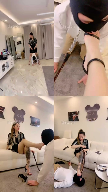 【奈儿】原味脚深喉/狗链遛狗/高跟凉鞋踩虐