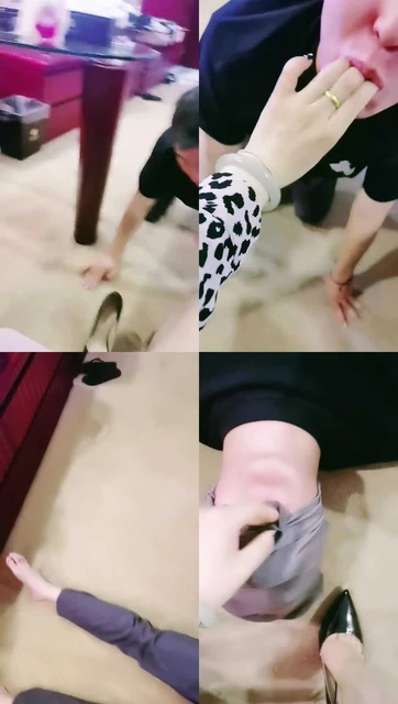 【冰沫老师】嘴叼高跟/脏鞋蹂躏踩/玩狗舌/闻鞋闻jio/虐乳