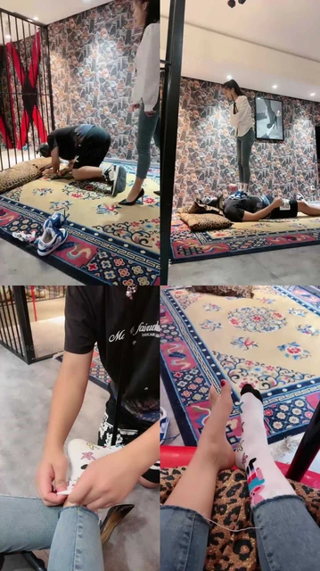 【双胞胎萌萌】双S牛仔裤刑房虐-踩踏舔鞋底/踢踹/坐垫sp