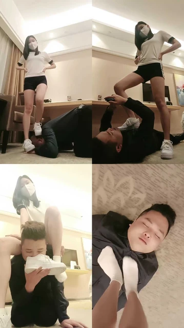 【御神】健身女神小白鞋棉袜辱狗-踩踏提档