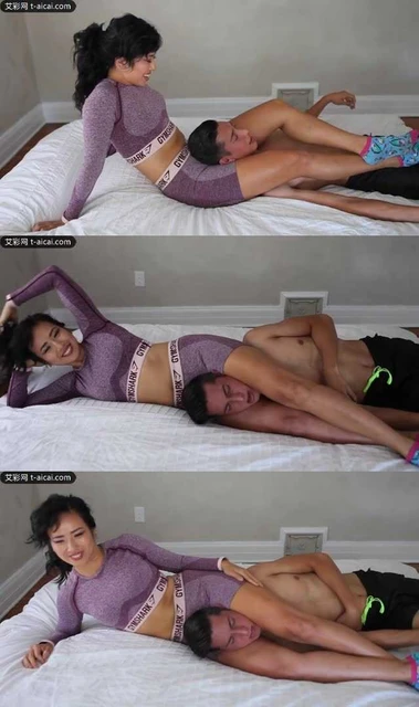 【欧美女王】高傲亚裔女王大笑着绞杀白种贱狗!虐玩白狗就是爽!