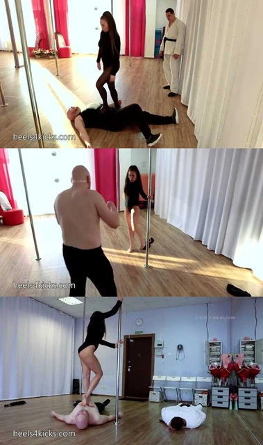 【欧美女王】巨羞辱!格斗家败在钢管舞女的臭丝袜脚下!被钢管舞女踩着跳舞!