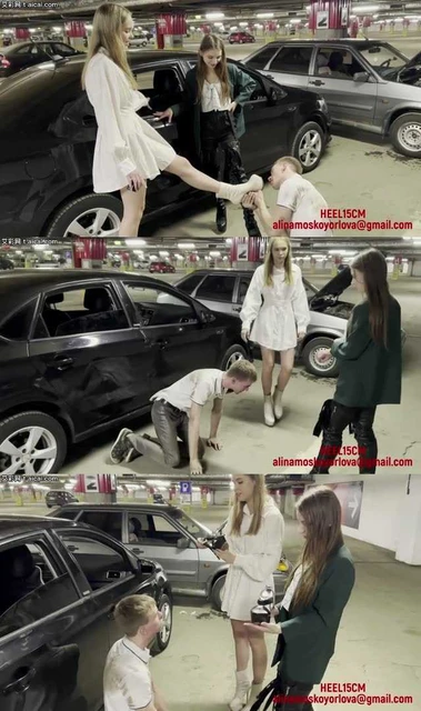 【欧美女王】得罪陌生美女怎么办?跪下道歉,被她们踩在脚下蹂躏后舔干净脏鞋底