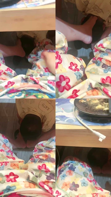 【黑大大】吃饭桌底视角蹂躏畜生