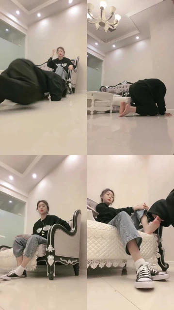 【萱萱子】帆布鞋原味白袜踩踏/闻舔