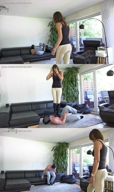 【欧美女王】Marissa女王大皮靴飞腿踹飞肌肉狗!撂倒跳踩狠碾!
