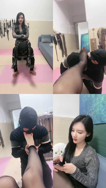 【木子大大】开发奴隶-人体鞋架/裸足黑丝踩