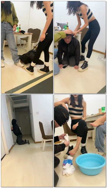 【Da猫】双s强制狗喝洗脚水圣水全身套丝袜暴踹狗头