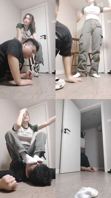 【无所吊谓】胯下辱/运动鞋白袜全体重踩/圣水嘴洗白袜