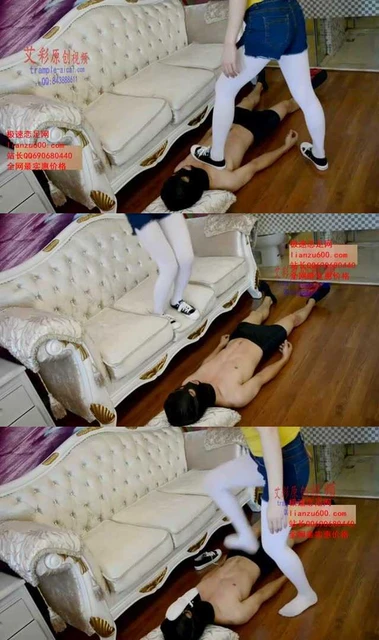 【奴隶岛】白丝帆布鞋跳踩