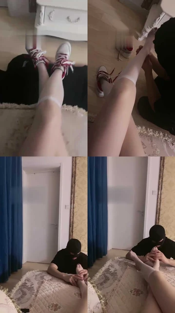 【甜心】运动鞋白丝恋足调