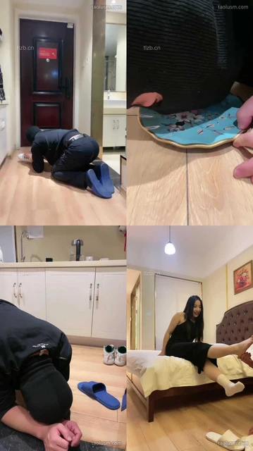 【毛绒月亮】伺候主人下班-舔脏鞋闻臭袜-喝圣水