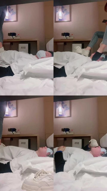 【筱七S】小白鞋黑船袜踩狗