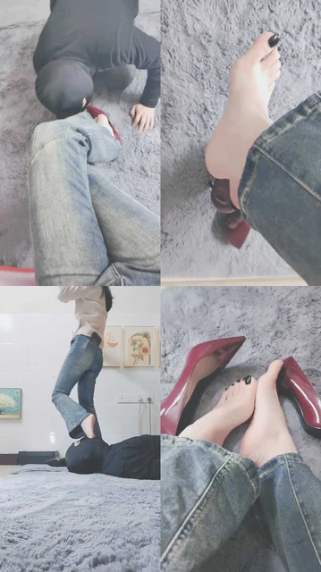 【灵竹】红高跟恋足跪舔/吮吸脚趾