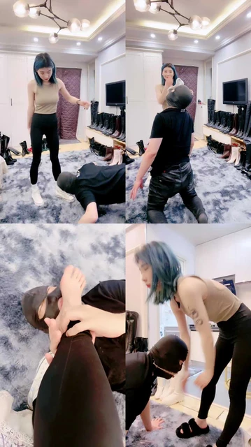 【兔兔大人】骑马狗爬/帆布鞋白袜舔/全体重踩踏/鞭打/棉袜塞嘴