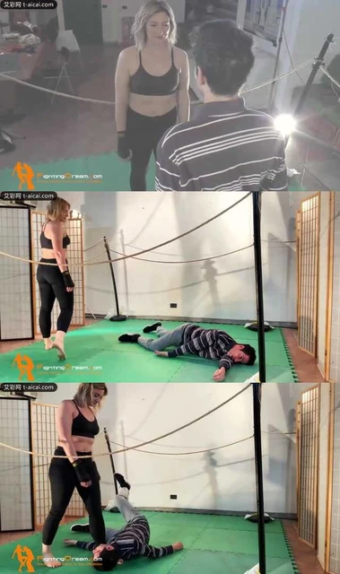 【欧美女王】被女神各种踢断扭断脖子KO!贱男惨遭女神虐杀!