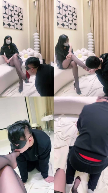 【安瑶大大】黑丝高跟深喉恋足舔