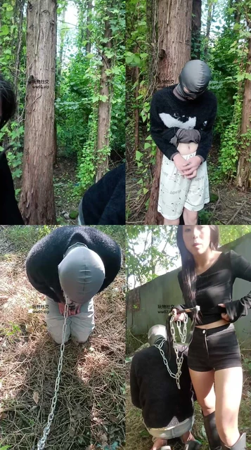 【芝芝女王】把贱奴绑在树上重度虐打