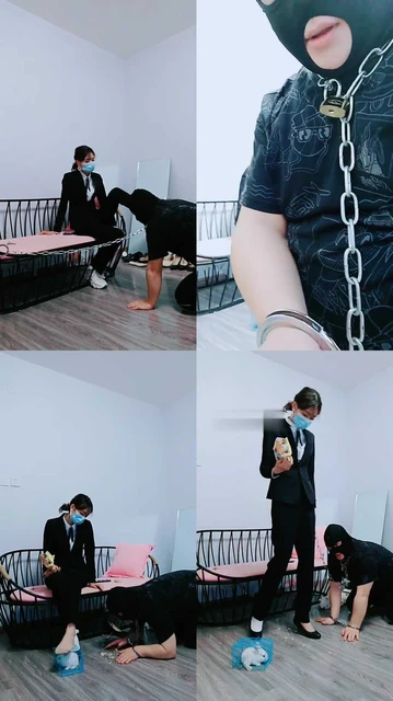 【晨沐】白领脏小白鞋踩踏喂食