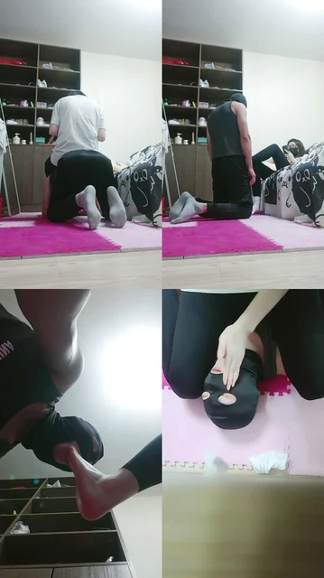 【小仙女本仙】骑狗背/白袜脚玩虐/脚插嘴【双视角版】