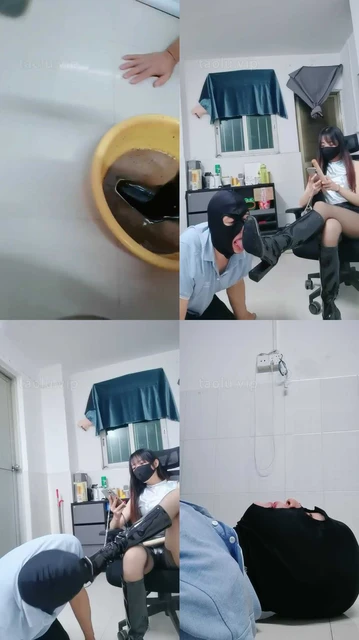 【美娜格格】黑丝长靴诱惑调-转胯/舔喝刷鞋水