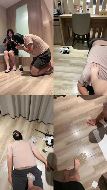 【子熙】嘴叼袜狗爬/鞭打/裸足狂舔/骑马戒尺打