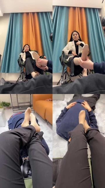 【你雅妈】肉丝脚玩虐脚垫