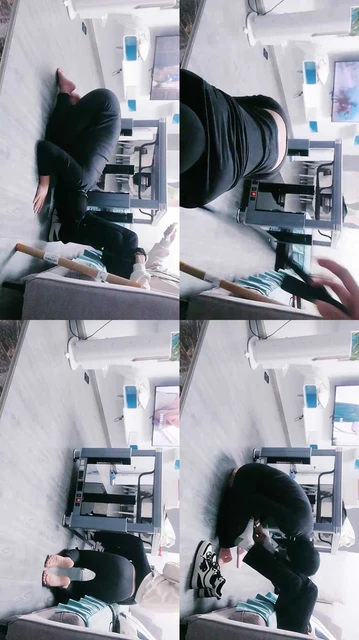 【小妈咪】运动后舔脏鞋臭袜脚/人肉坐垫