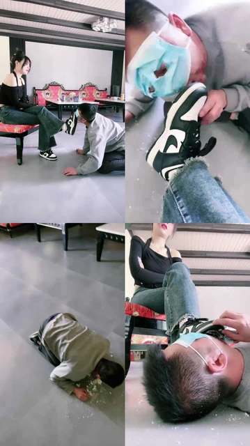 【宫雪大大】脏运动鞋碾压食物喂食/脏鞋底踩狗脸