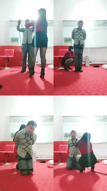 【沐颜s】捆绑，趴着喝圣水