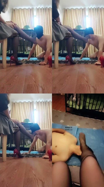 【轻颜】高跟丝袜深喉恋足舔