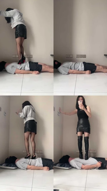 【泷御】高跟黑丝+长靴全体重踩地毯