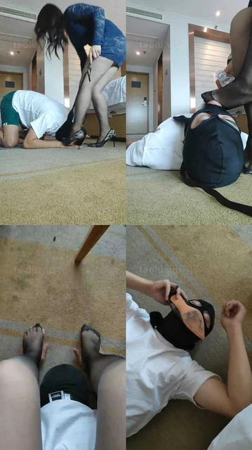 【广州丝主】黑丝原味脚捂脸/踩狗头/闻高跟