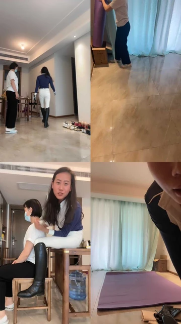 【爱丽丝】母畜-物化人体擦鞋器/骑马骑脖/重度踢踹/强制闻鞋闻袜