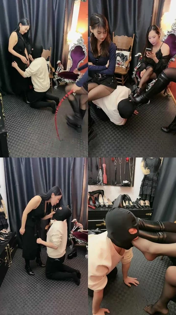 【乔伊S】乔伊S,泽天S,三个女王虐狗踢裆踩踏暴力耳光